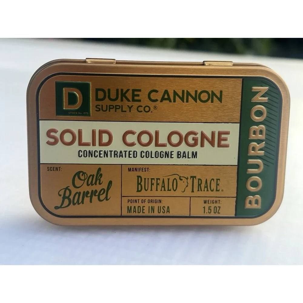 Duke Cannon Supply Co. Solid Cologne for Men Bourbon (Woodsy, Charred Oak Barrel